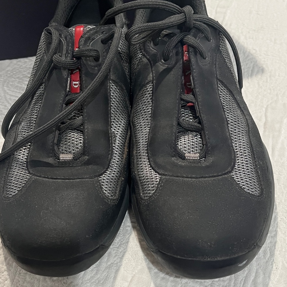 Prada Men's Black and Gray Sneakers - Picture 7 of 9